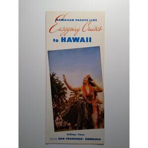 Vintage Hawaiian Pacific Line S.S. Aleutian Cruise Brochure Hula Dancer